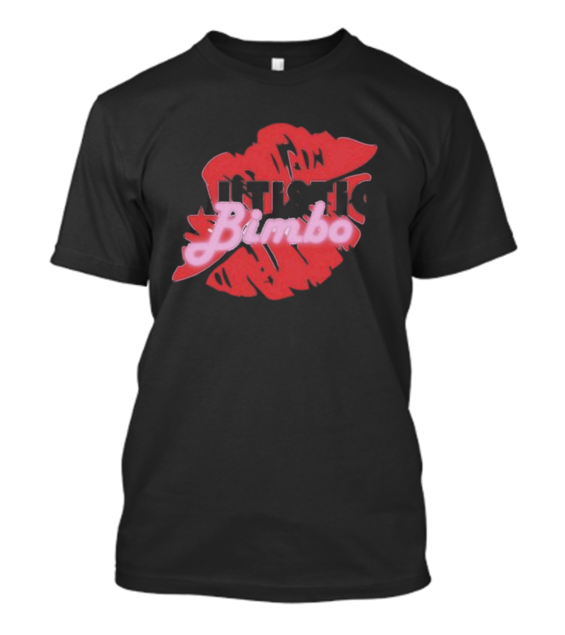 Autistic Bimbo Pink Lips Kiss T-Shirt