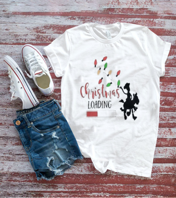 Christmas Loading Cowboy Silhouette With Festive Lights T-Shirt