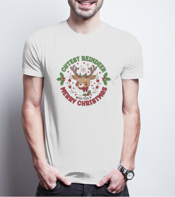 Cutest Reindeer Merry Christmas Wish You A T-Shirt
