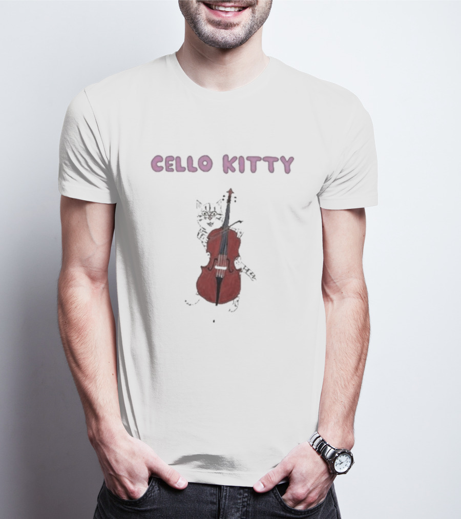 Cello Kitty Cat With Red Cello T-Shirt