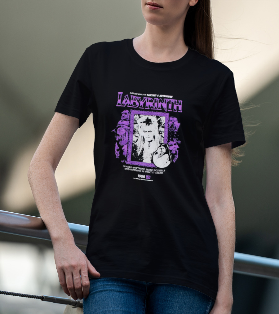 Dazzling World Of Fantasy And Adventure Labyrinth 1986 Where Anything Seems Possible And Nothing Is What It Seems T-Shirt