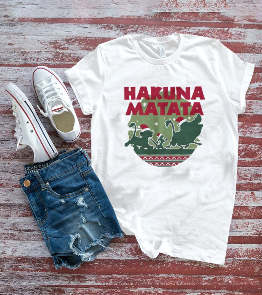 Hakuna Matata Disney Christmas The Lion King Holiday Festive Edition T-Shirt