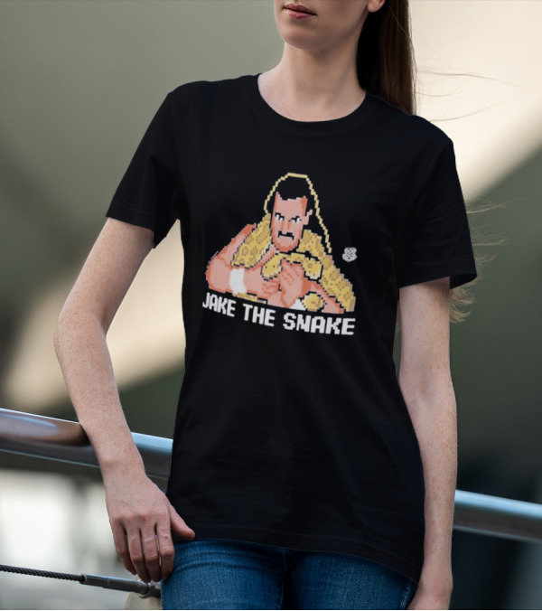 Jake The Snake Roberts 32-bit Pixel Art Ripple Junction T-Shirt