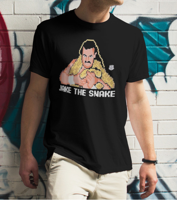 Jake The Snake Roberts 32-bit Pixel Art Ripple Junction T-Shirt