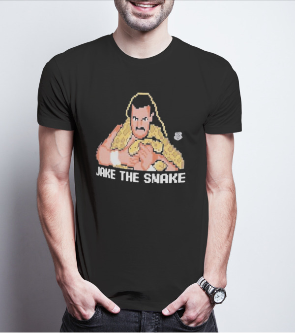 Jake The Snake Roberts 32-bit Pixel Art Ripple Junction T-Shirt