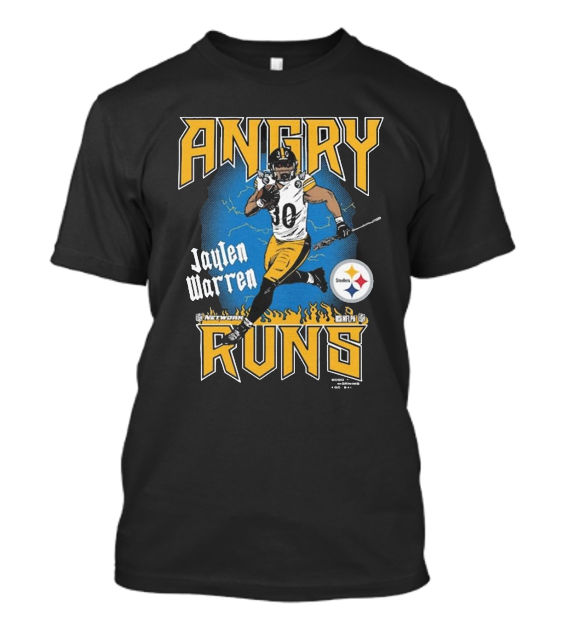Jaylen Warren Angry Runs NFL Network Steelers T-Shirt