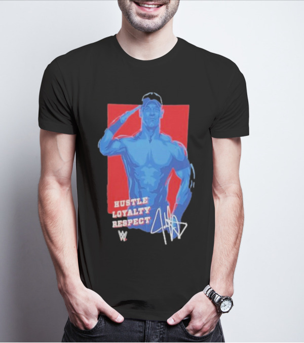 WWE John Cena Hustle Loyalty Respect Salute Signature T-Shirt