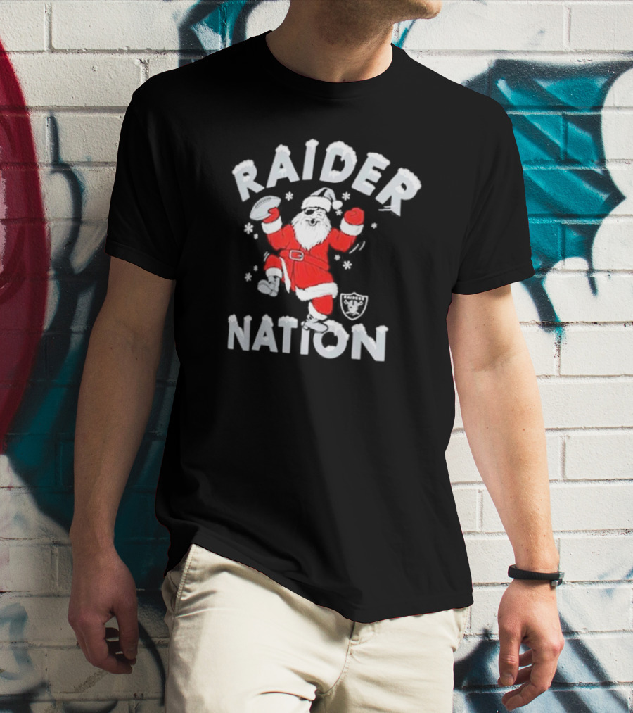 Raider Nation Santa Holiday Las Vegas Raiders Homage Tri-blend T-Shirt