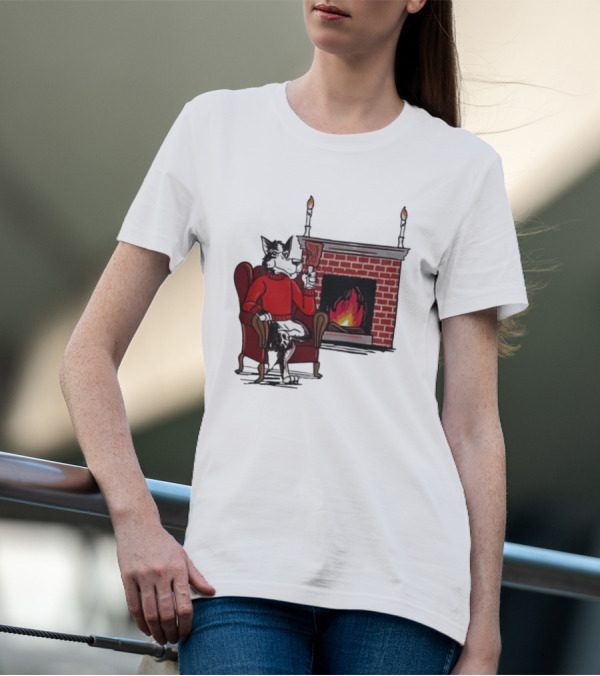 Ncs Fireplace Cozy Winter Wolf By The Hearth T-Shirt