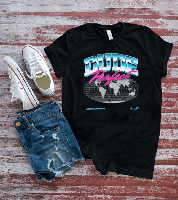 Dude Perfect Worldwide Overglow JP Retro Map T-Shirt