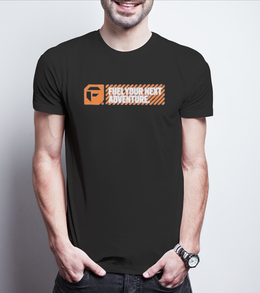 Fuel Your Next Adventure FP Logo Orange Stripes T-Shirt