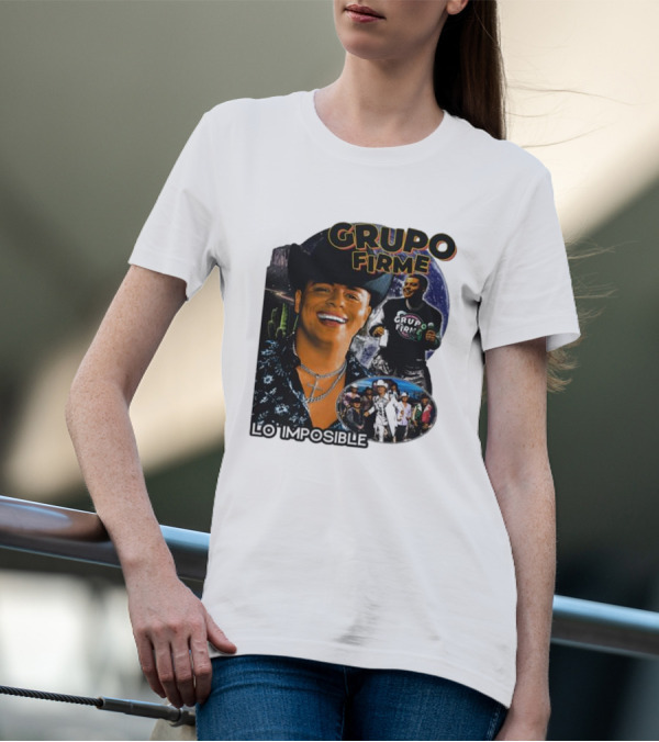 Grupo Firme Lo Imposible Cactus Cowboy Space Collage T-Shirt