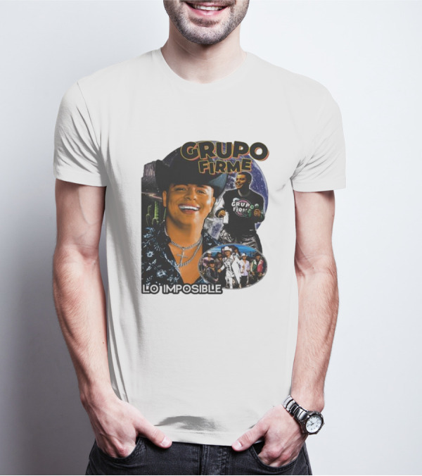 Grupo Firme Lo Imposible Cactus Cowboy Space Collage T-Shirt