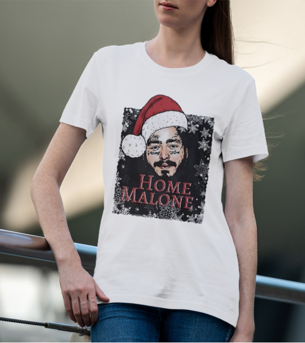 Home Malone Swea Funny Christmas Sweathirt Home Alone Sweathirt Ghost Malone Post Malone Dallas Cowboys Snowflakes Santa Hat T-Shirt