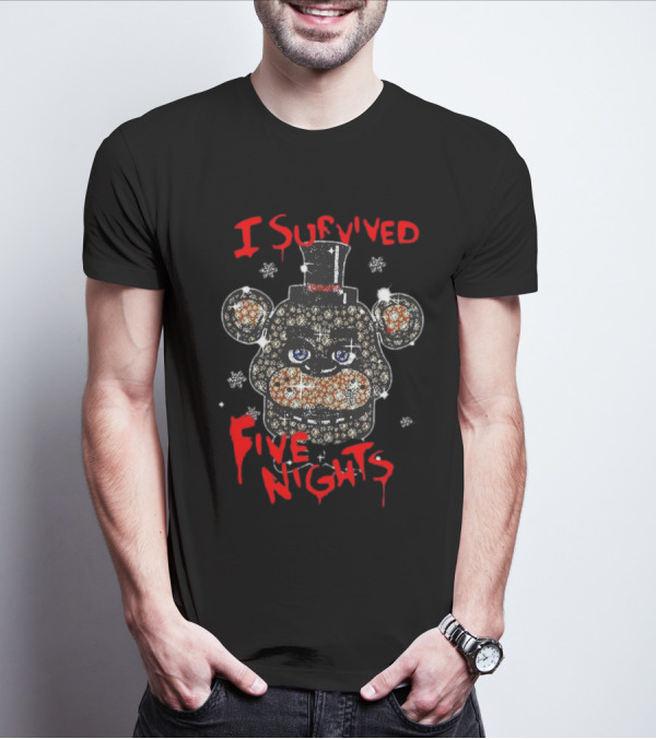 Five Nights Survival Glitter Bear Face T-Shirt