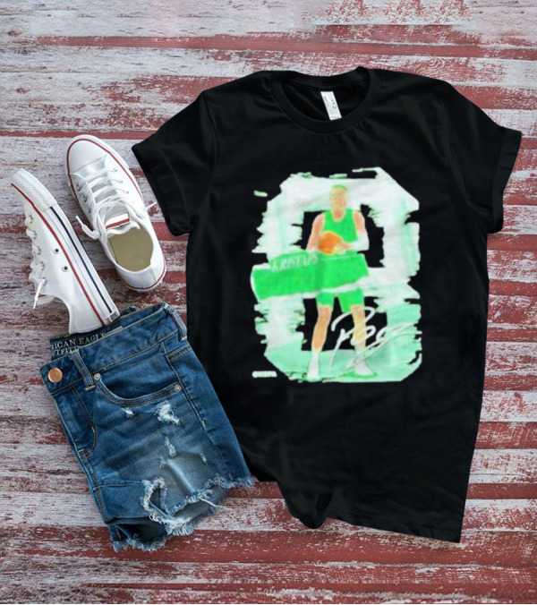 Kristaps Porzingis Boston Green Signature Basketball Player T-Shirt