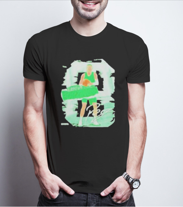 Kristaps Porzingis Boston Green Signature Basketball Player T-Shirt