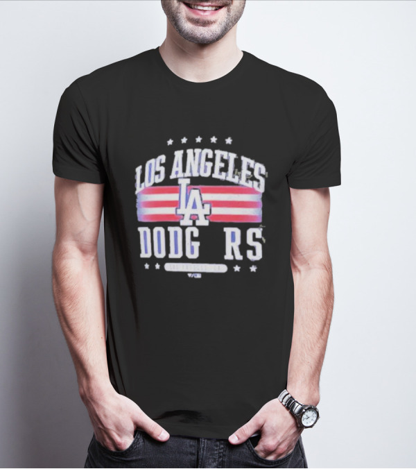 Los Angeles Dodgers Americana LA Stripes Stars T-Shirt