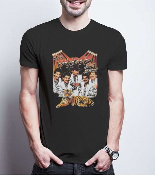 Los Tigres Del Norte Band Members With Tiger Image T-Shirt