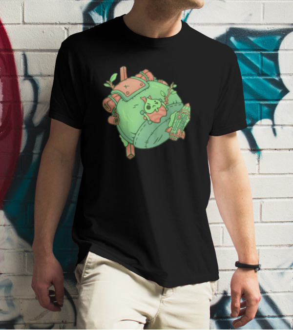 Backpack Friend Bag Camping Adventure With Alien And Rocket Details T-Shirt