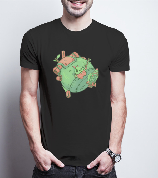 Backpack Friend Bag Camping Adventure With Alien And Rocket Details T-Shirt