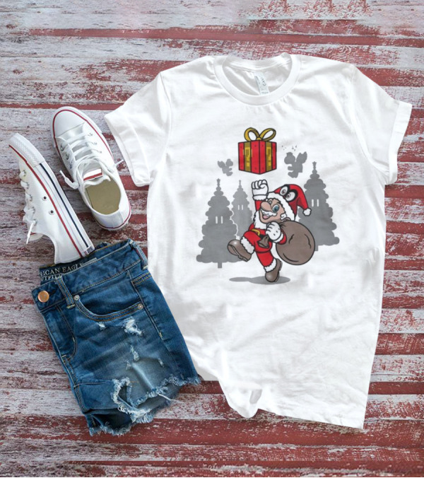 Super Merry O Super Mario Santa Claus Christmas Nintendo Funy T-Shirt