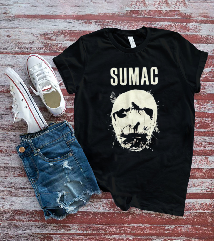 SUMAC Band Monochrome Abstract Face T-Shirt