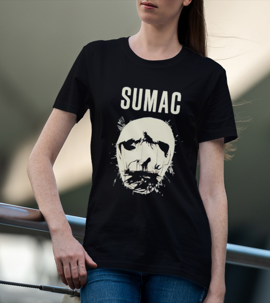 SUMAC Band Monochrome Abstract Face T-Shirt