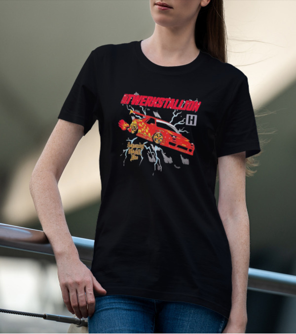 Twerkstallion Legends Never Die Red Car With Flames And Lightning T-Shirt