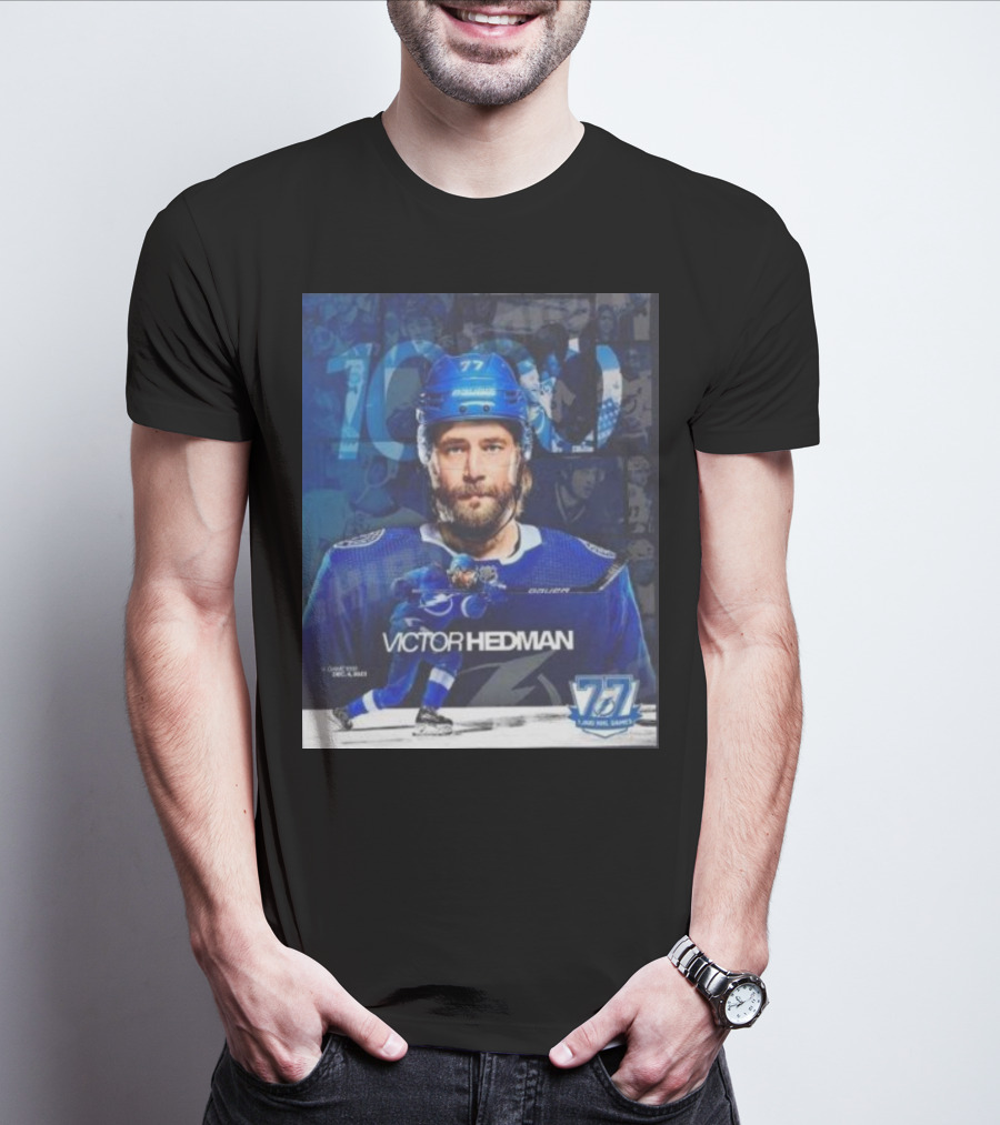 Victor Hedman 1000 NHL Games Milestone T-Shirt