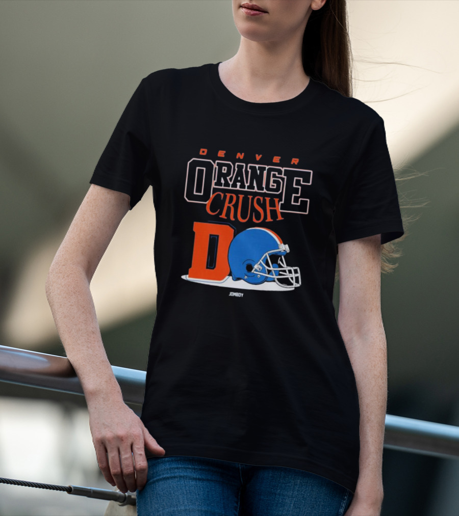 Denver Broncos Orange Crush Retro Helmet Logo D Jomboy T-Shirt