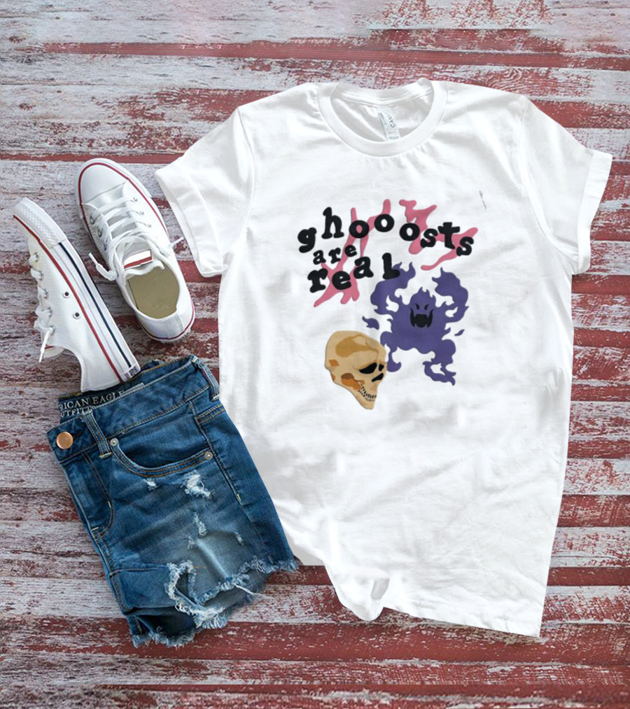 Ghoooosts Are Real Skull Purple And Pink T-Shirt