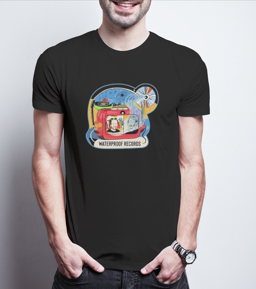 Waterproof Records Cosmic Vinyl And TV Adventure T-Shirt