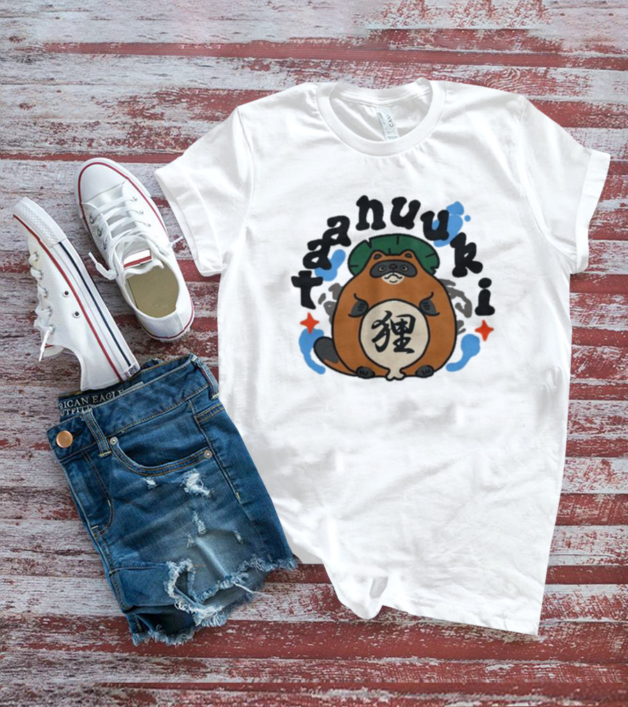 Tanuki Lucky Cat Kanji T-Shirt