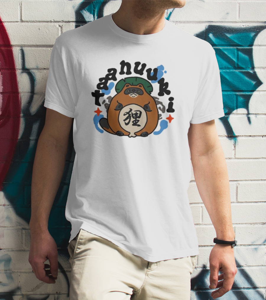 Tanuki Lucky Cat Kanji T-Shirt
