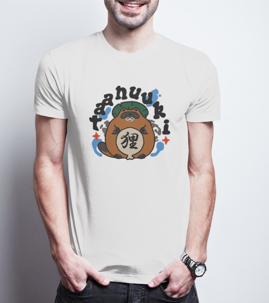 Tanuki Lucky Cat Kanji T-Shirt