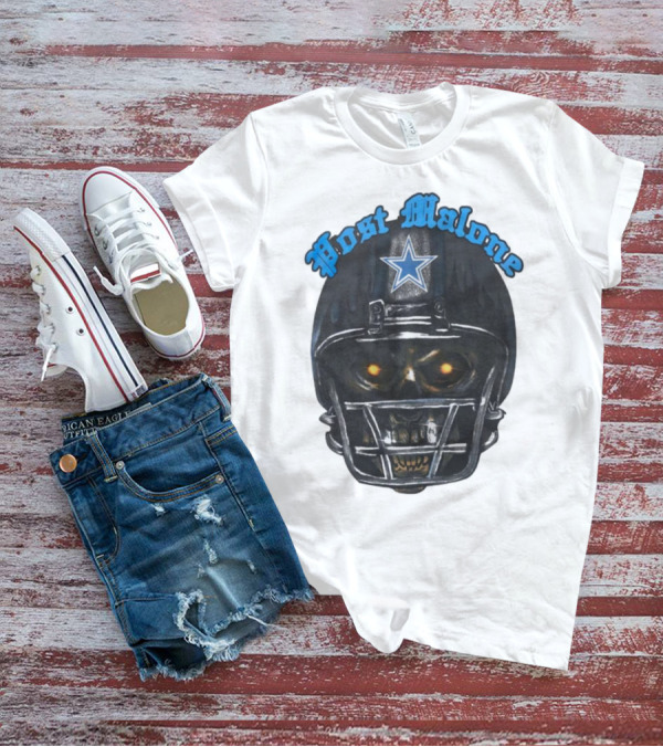 Post Malone Dallas Cowboys Helmet Skeleton With Star T-Shirt