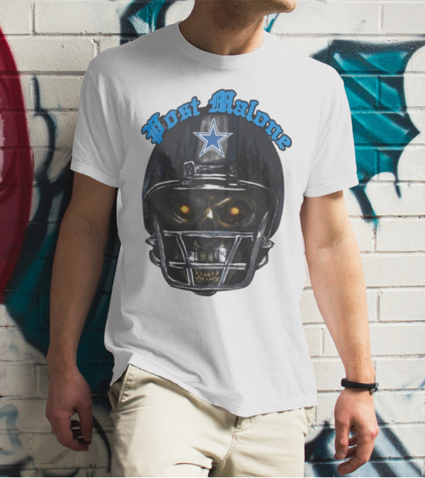 Post Malone Dallas Cowboys Helmet Skeleton With Star T-Shirt