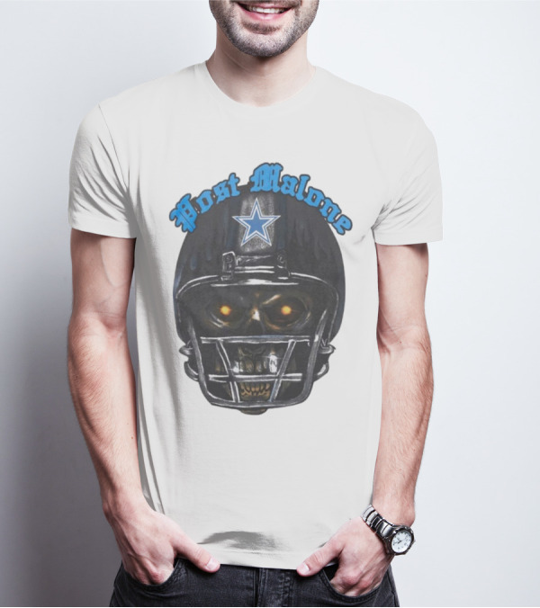 Post Malone Dallas Cowboys Helmet Skeleton With Star T-Shirt