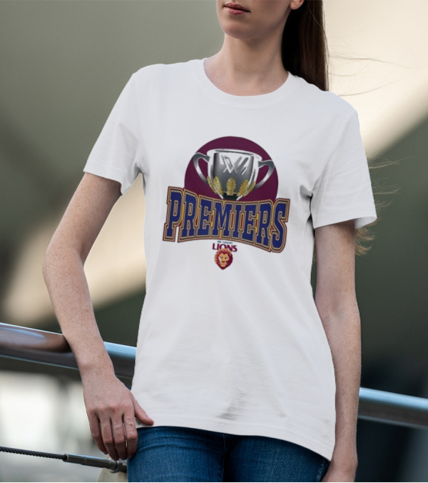 Premiers AFLW Brisbane Lions Champion Trophy T-Shirt