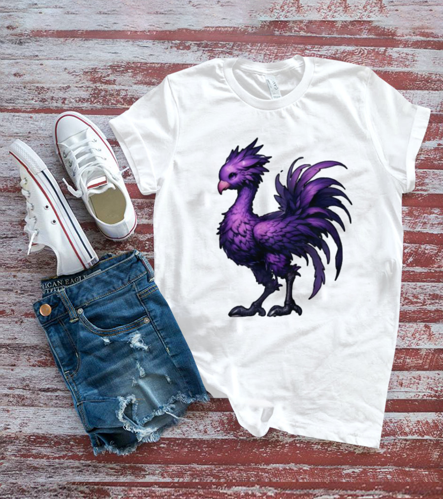 Purple Chocobo Fantasy Creature Mythical Bird Iconic Character T-Shirt