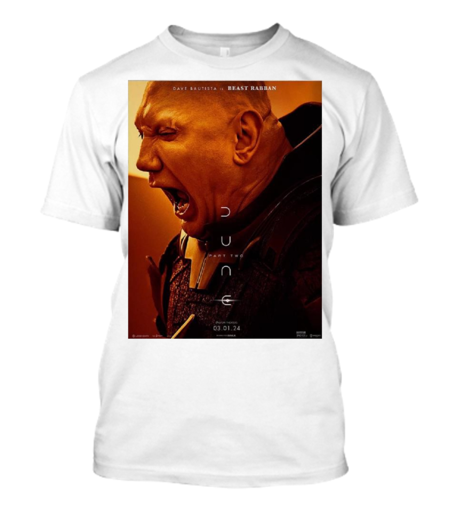 Dave Bautista As Beast Rabban In Dune Part Two 03.01.24 T-Shirt