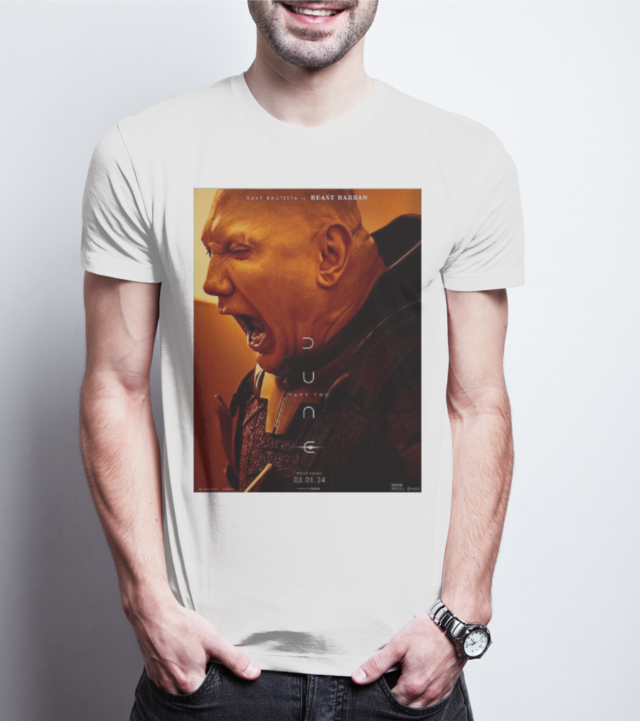 Dave Bautista As Beast Rabban In Dune Part Two 03.01.24 T-Shirt