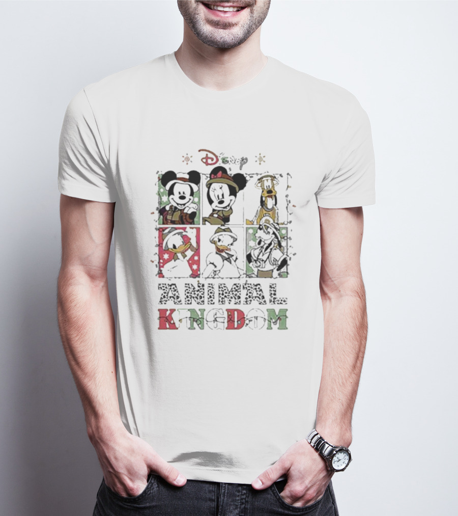 Disney Christmas Mickey Minnie Goofy Donald Animal Kingdom T-Shirt