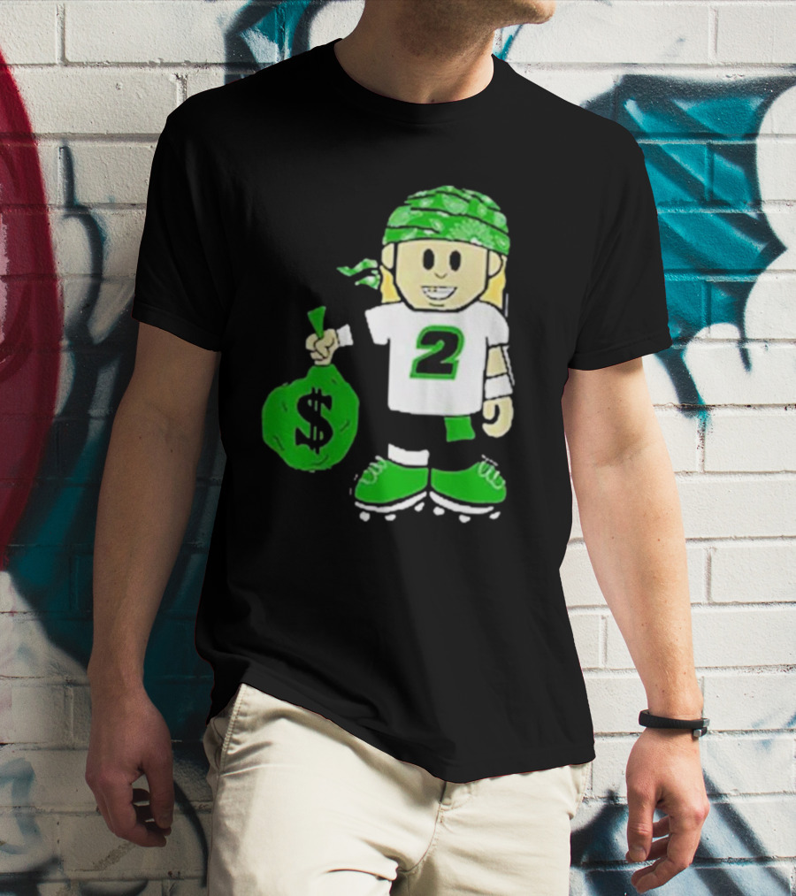 Football Player Number 2 Kids Money Bag Cartoon T-Shirt