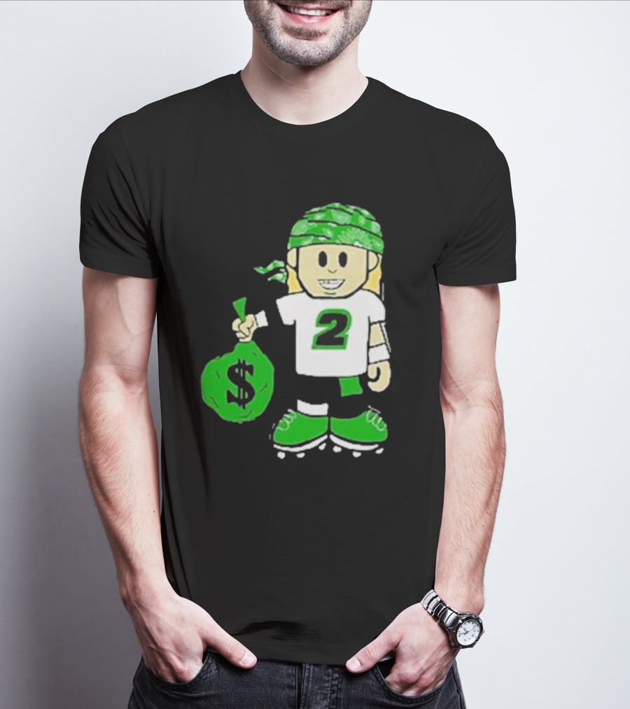 Football Player Number 2 Kids Money Bag Cartoon T-Shirt
