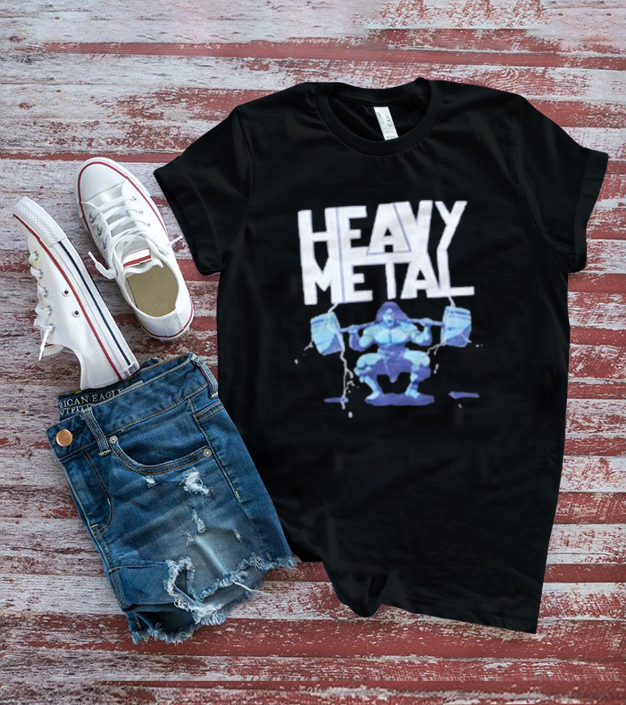 Heavy Metal Oversized Fitness Warrior With Barbells T-Shirt