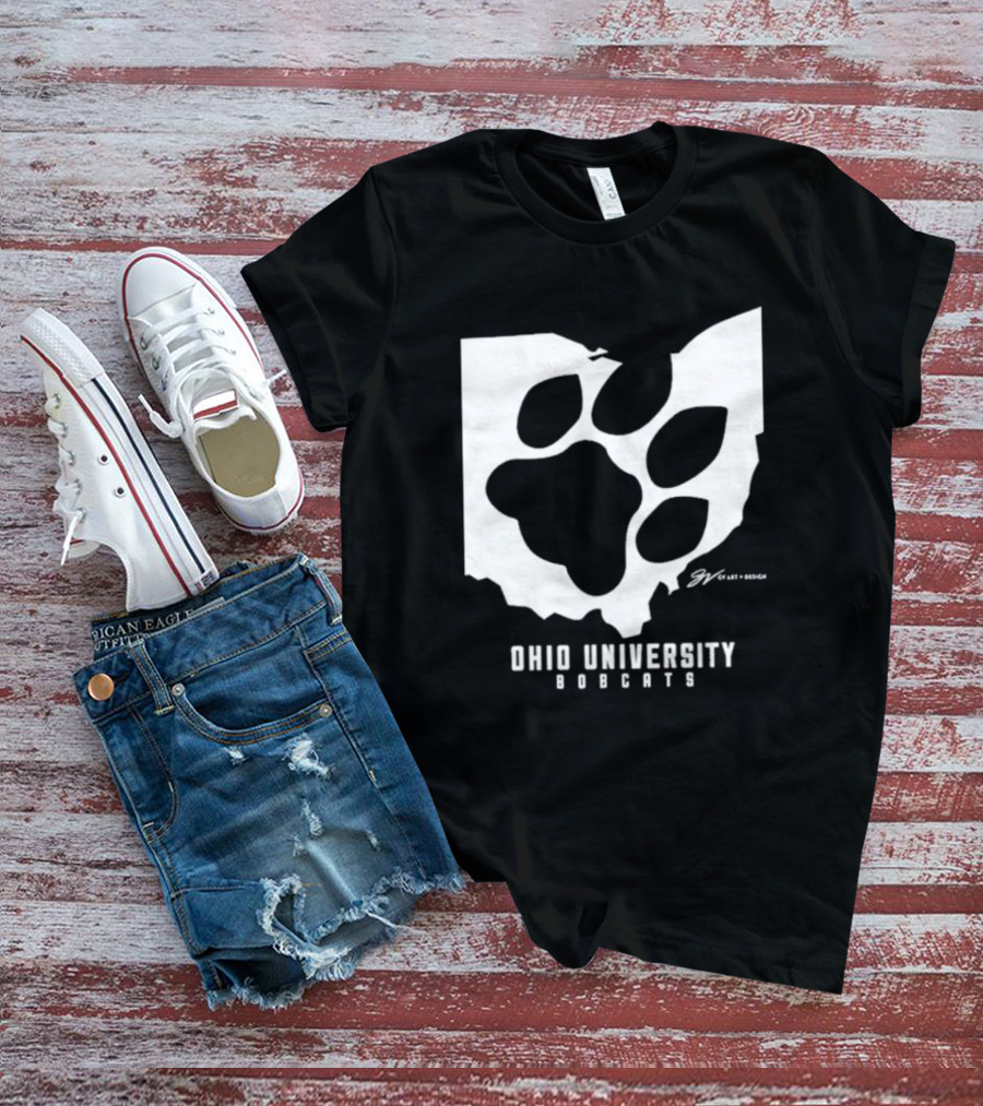 Ohio University Bobcats Paw Prints T-Shirt
