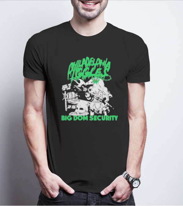 Philadelphia Eagles Big Dom Security Fierce Armored Guard With Spiked Bat T-Shirt