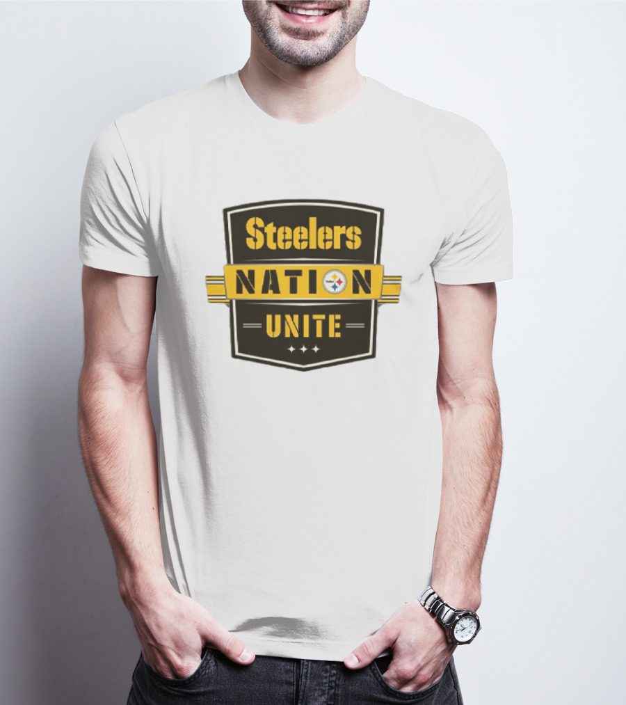 Steelers Nation Unite Emblem With Stars And Iconic Team Colors T-Shirt